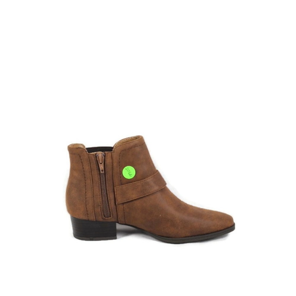 Aerosoles Crossout Brown Women's Booties Side Zip Textile Upper Side 7 M - Picture 11 of 14